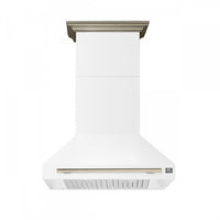 Forno Aria 36 Inch Wall-Mounted White Range Hood-FRHWM5095-36WHT 