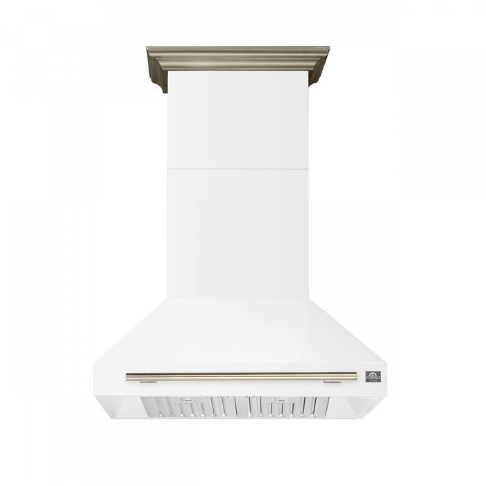 Forno Aria 36 Inch Wall-Mounted White Range Hood-FRHWM5095-36WHT