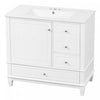 Fanny 36\" Bathroom Vanity with Ceramic Sink and Soft-Close Hinges, White