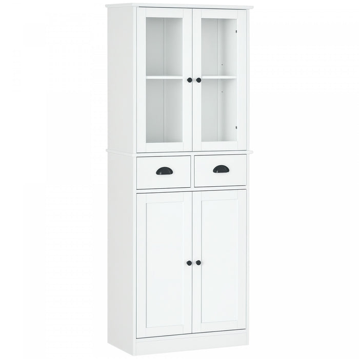 HOMCOM 61\" Kitchen Pantry Storage Cabinet w/ Shelves Soft Close Doors