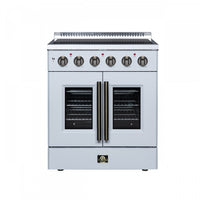 Galiano 30 Inch French Door Electric Range, 4 radiant burners, 4.32 cu.ft., White - FFSEL6917-30WHT 