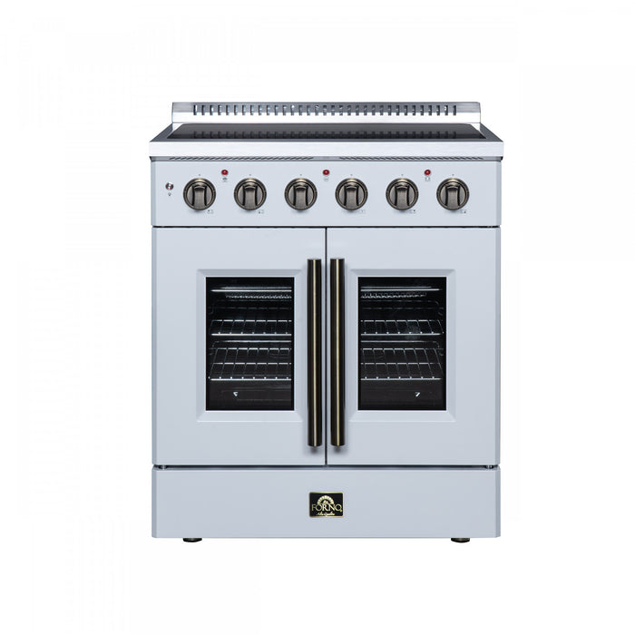 Galiano 30 Inch French Door Electric Range, 4 radiant burners, 4.32 cu.ft., White - FFSEL6917-30WHT