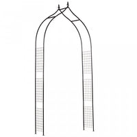 Outsunny 8ft Garden Arch Trellis For Climbing Plants, Decorative Metal Arbor For Wedding, Party, Eve