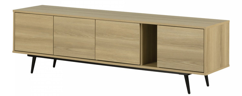 Mezzy 71\" TV Stand with Doors - Natural Ash
