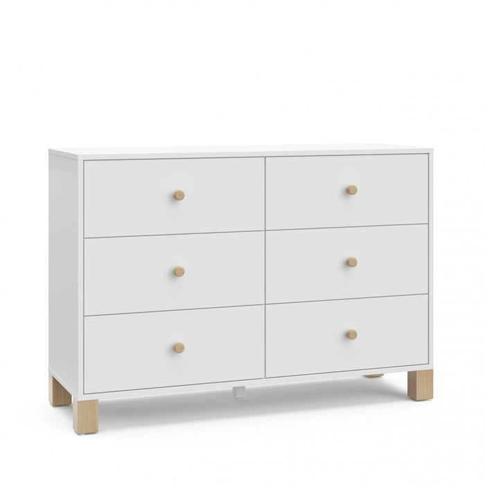 Storkcraft California 6 Drawer Dresser - White/Driftwood