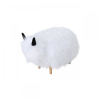 Julius Upholstered Wood Yak Footstool Ottoman - White 