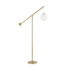 Dainolite Holly 1 Light Floor Lamp 66\" H Aged Brass Opal White Glass