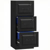 HOMCOM 3 Drawer File Cabinet with Lock, Vertical Filing Cabinet, Black