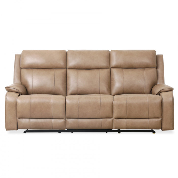 Marlow 84 in. Leather Match Power Reclining Sofa with USB/USB-C - Taupe