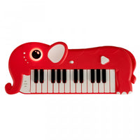 Costway 25-Key Kids Piano Keyboard Elephant Shape Toy Digital Piano with Built-in Music & Light Red