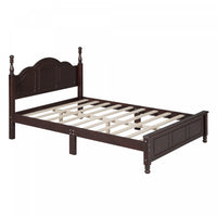 Jessie Retro Style Platform Bed with Wooden Slat Support,Full Size, Walnut Full Bed