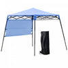 Outsunny 7' X 7' Garden Foldable Pop Up Gazebo Tent With Backpack & Adjustable Legs Outdoor Party Canopy, Blue & Black
