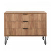 Dumbo Modern 35\" Fluted Dresser in Golden Brown (3-Drawer)