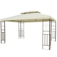 Outsunny 10x13ft Sun Shelter Patio Steel Gazebo Outdoor Party Event Canopy Vented Roof Cream White