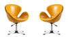 Raspberry Modern Upholstered Swivel Lounge Chair in Yellow - Set of 2 Accent Chair
