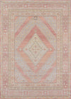Poppy Traditional 4'0\" x 6'0\" Area Rug in Pink Indoor Area Rug