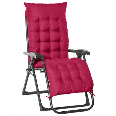 Outsunny Reclining Zero Gravity Chair With Adjustable Backrest, Wine Red