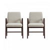 Stella Modern Velvet Wood Armchair in Champagne - Set of 2