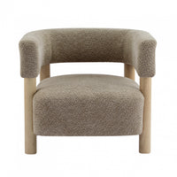 Evelyn Accent Arm Chair with Comfortable Seating and Boucle Upholstery,Light Camel Accent Chair 