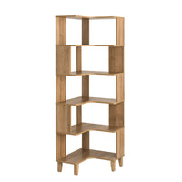Prepac Nordik Corner Bookcase - Natural Oak