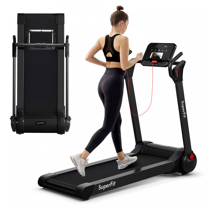 Superfit Folding 2.25hp Electric Treadmill Running Machine App Control Bluetooth