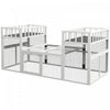 Pawhut Chicken Coop, Wooden Chicken Run With Combinable Design, Perches, Storage Shelves, For 2-4 Chickens, Outdoor Poultry Supplies For Ducks, Rabbits, Goose, 7.3' X 3.6', White