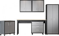 Fortress Modern 6-Piece Garage Set in Dark Gray
