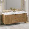 Hudson 59.3-Inch Double Sink Bathroom Vanity with Soft-Close Storage,Wood | Hudson meuble de salle de bain double vasque 59,3 pouces avec rangement a fermeture douce, bois