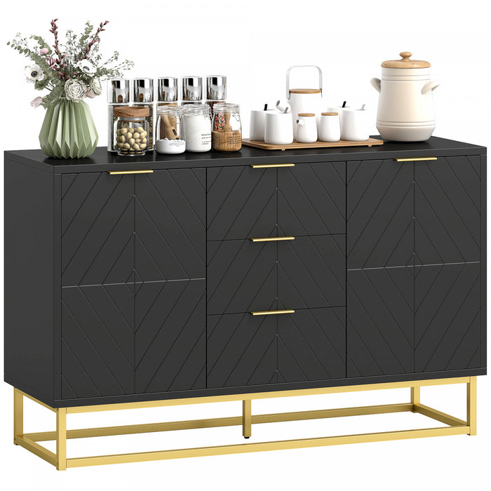 HOMCOM 3-Door Storage Cabinet Sideboard for Dining Room, Living Room
