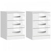 HOMCOM Nightstand Set of 2, Bedside Tables with 3 High Gloss Drawers