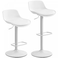 HOMCOM Swivel Bar Stools Set of 2 with Adjustable Height, Bar Chairs, White