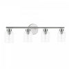 Dainolite Vienna 4 Light Incandescent Vanity Polished Chrome Clear Ribbed Glass Lamp