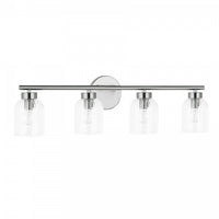 Dainolite Vienna 4 Light Incandescent Vanity Polished Chrome Clear Ribbed Glass Lamp