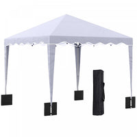 Outsunny 10' X 10' Pop Up Canopy Tent, Instant Shelter With Adjustable Height, Garden Outdoor Party