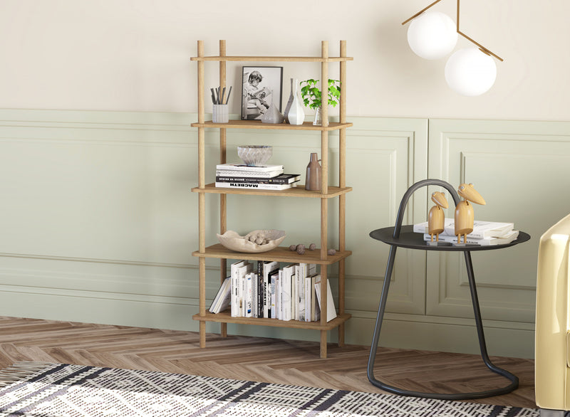  52” Open Bookcase With 5 Shelves - Natural