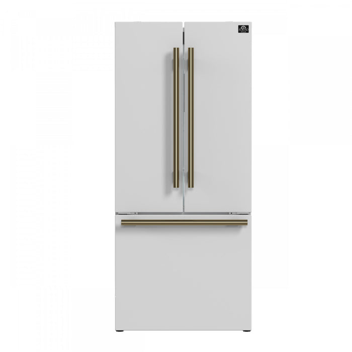 Forno Espresso Gallipoli 30-inch French Door White Refrigerator, 17.5 cu.ft. - FFFFD1974-31WHT
