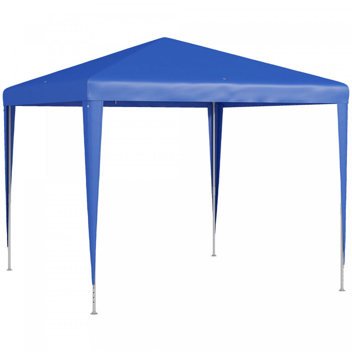 Outsunny 9' X 9' Party Tent Portable Gazebo Canopy For Weddings Parties Outdoor Sunshade With Dressed Legs, Blue