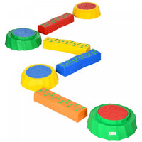Outsunny 8pcs Kids Balance Beam, Balance Bridge With Non-slip Surface & Bottom, Stackable Stepping S
