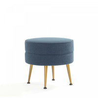 Bailey Mid-Century Modern Upholstered Accent Ottoman in Blue
