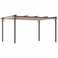 Outsunny 10' X 13' Aluminium Outdoor Pergola Gazebo Backyard Canopy Cover Square Sunshade Garden Gra
