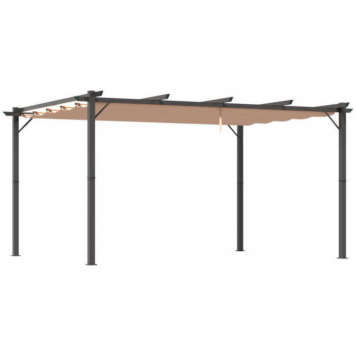 Outsunny 10' X 13' Aluminium Outdoor Pergola Gazebo Backyard Canopy Cover Square Sunshade Garden Grape Trellis Black