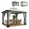 Outsunny 10' x 12' Patio Gazebo, Double Roof Outdoor Gazebo Canopy Shelter