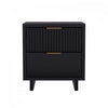 Elara Contemporary 18\" Solid Wood Nightstand in Black (2-Drawer)