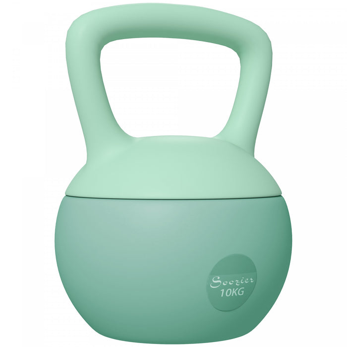 Soozier 22 lb Soft Kettlebell, Sand Filled Weight with Grip Handle, Solid Kettlebell Weight for Full Body Workout and Strength Training, Home Gym Equipment, Green
