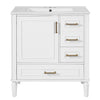 Emerson 30 Inch Bathroom Vanity with Ceramic Sink and Three Drawers, White | Emerson Meuble de salle de bain 30 pouces avec vasque en ceramique et trois tiroirs, Blanc