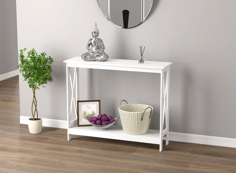40” Console Table With 1 Shelf - White