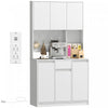 HOMCOM 71\" Pantry Cabinet, Storage Cabinet with Charging Station, White