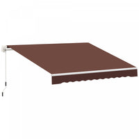 Outsunny 12' X 8' Retractable Awning Patio Awnings Sunshade Shelter Coffee