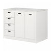 Myro Kitchen Island With Storage - Faux White Marble And White 