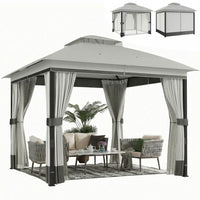 Outsunny 10' x 10' Patio Gazebo, UPF50+ Double Roof Outdoor Gazebo